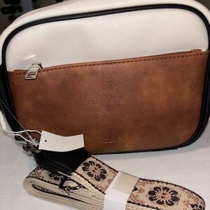 Cluci brown and white crossbody bag